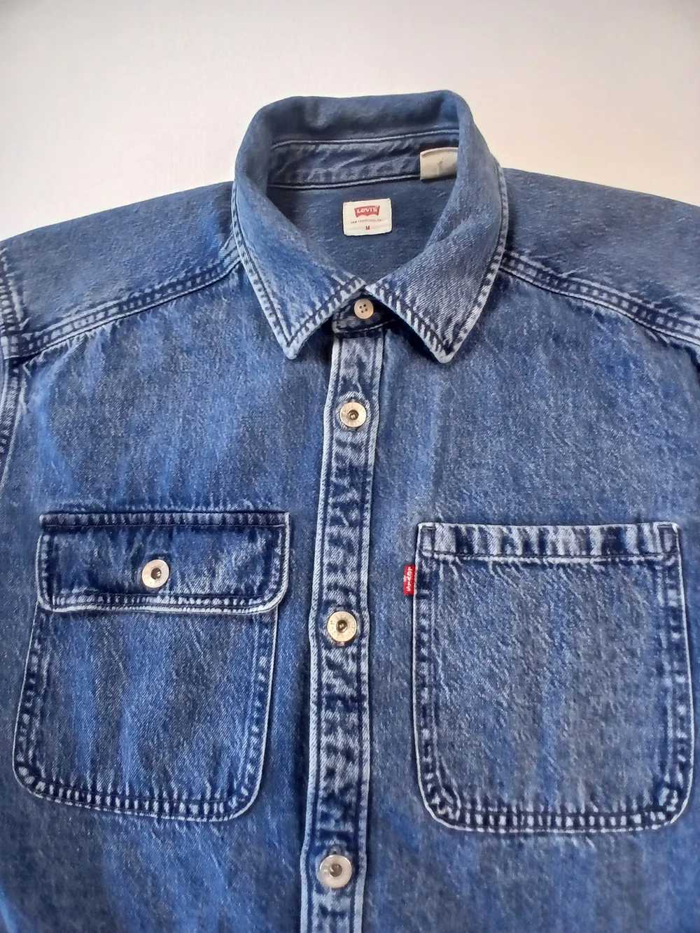 Levi's Men's Blue Denim Button-Up Shirt